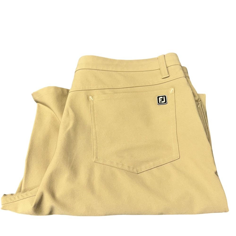 FootJoy Golf Pants Mens 36x30 ACTUAL Athletic Fit Light Khaki Tan Straight Leg